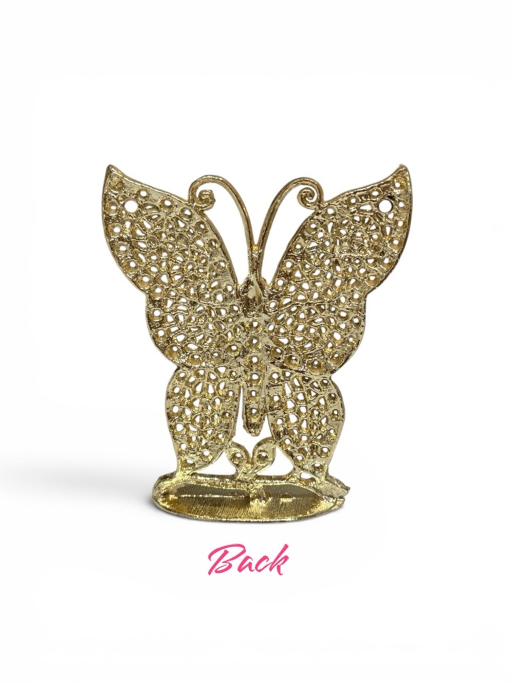 Vintage Gold Butterfly Filigree Earring Holder - Picture 5 of 11